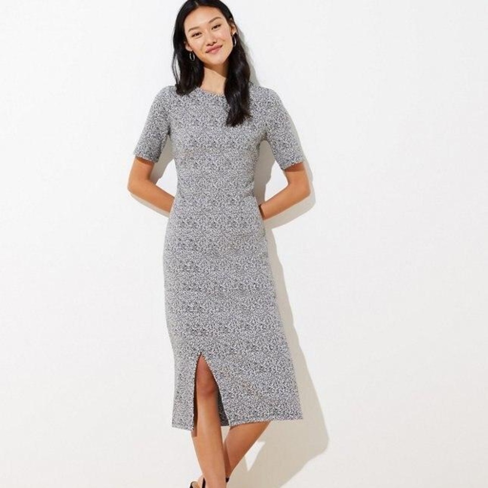 Loft PLUS midi leopard jacquard black 14 plus